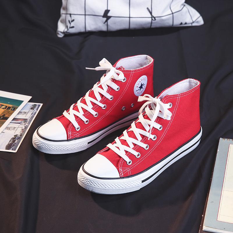 Spring and Autumn New Trendy Canvas Shoes Women's Fashion Student Shoes Lace-Up Small White Shoes Couples Men's Shoes Casual