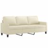 3 Piece Sofa Set with Cushions Cream Synthetic Leather