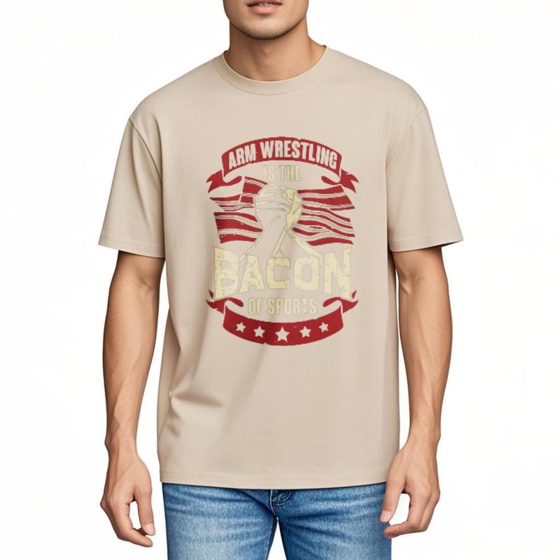 Travel Women O Neck Tshirt Plus Size Arm Wrestling Is The Bacon Of Sports Classic Man Tees Trendy Tshirt Oversized Tshirt