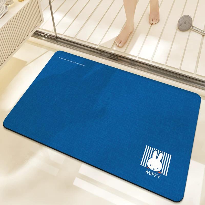 Miffy Collaboration Soft Diatomaceous Earth Mat Bathroom Bedroom Toilet Door Mat Water-Absorbent Non-Slip Household Foot Mat