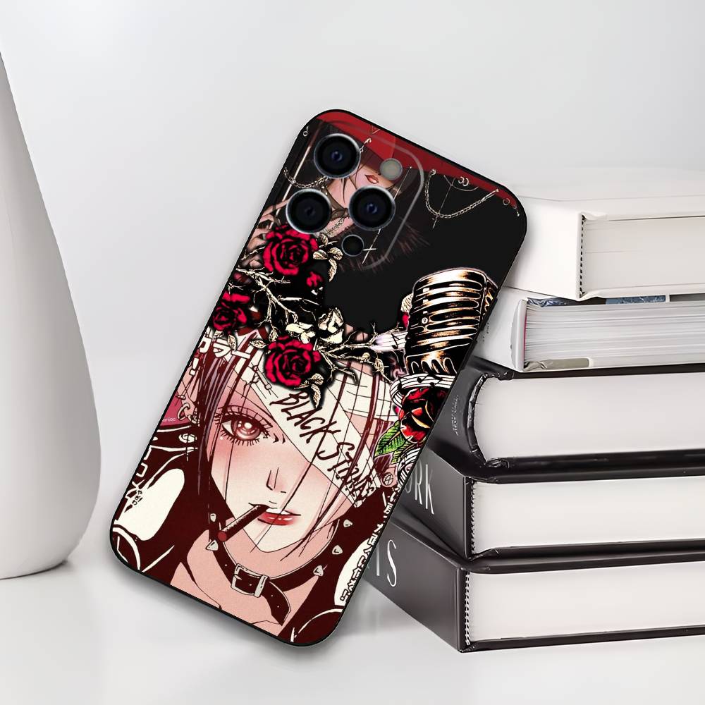 Anime N-NANA Phone Case For iPhone 17,16,15,14,13,12,11 Plus,Pro Max,XS,Soft Black Cover