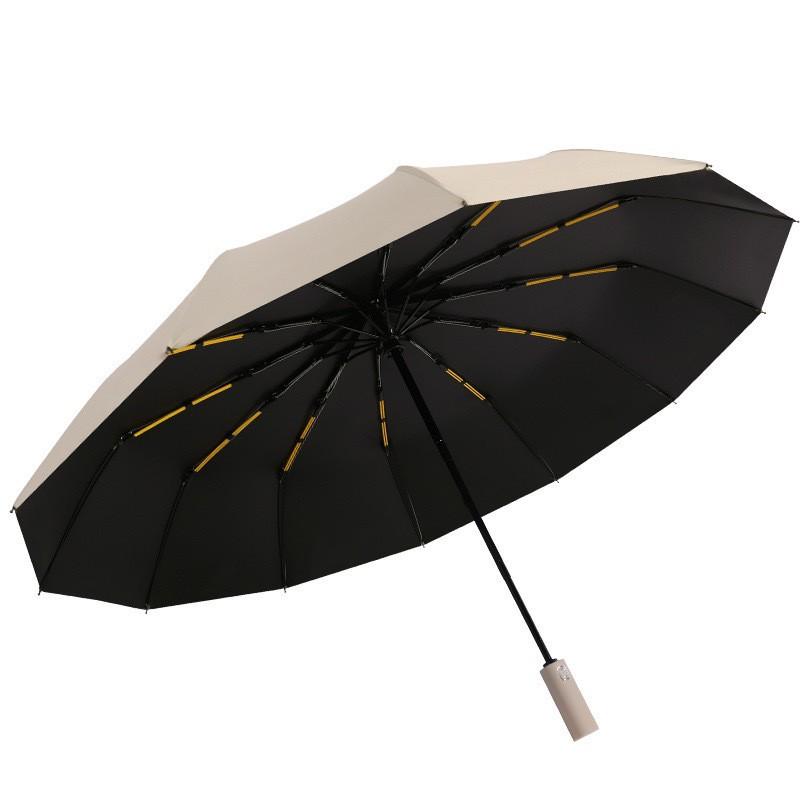 Umbrella Automatic umbrella Large weather and rain parasol Ladies thickened and enlarged folding umbrella Vinyl sun umbrella
