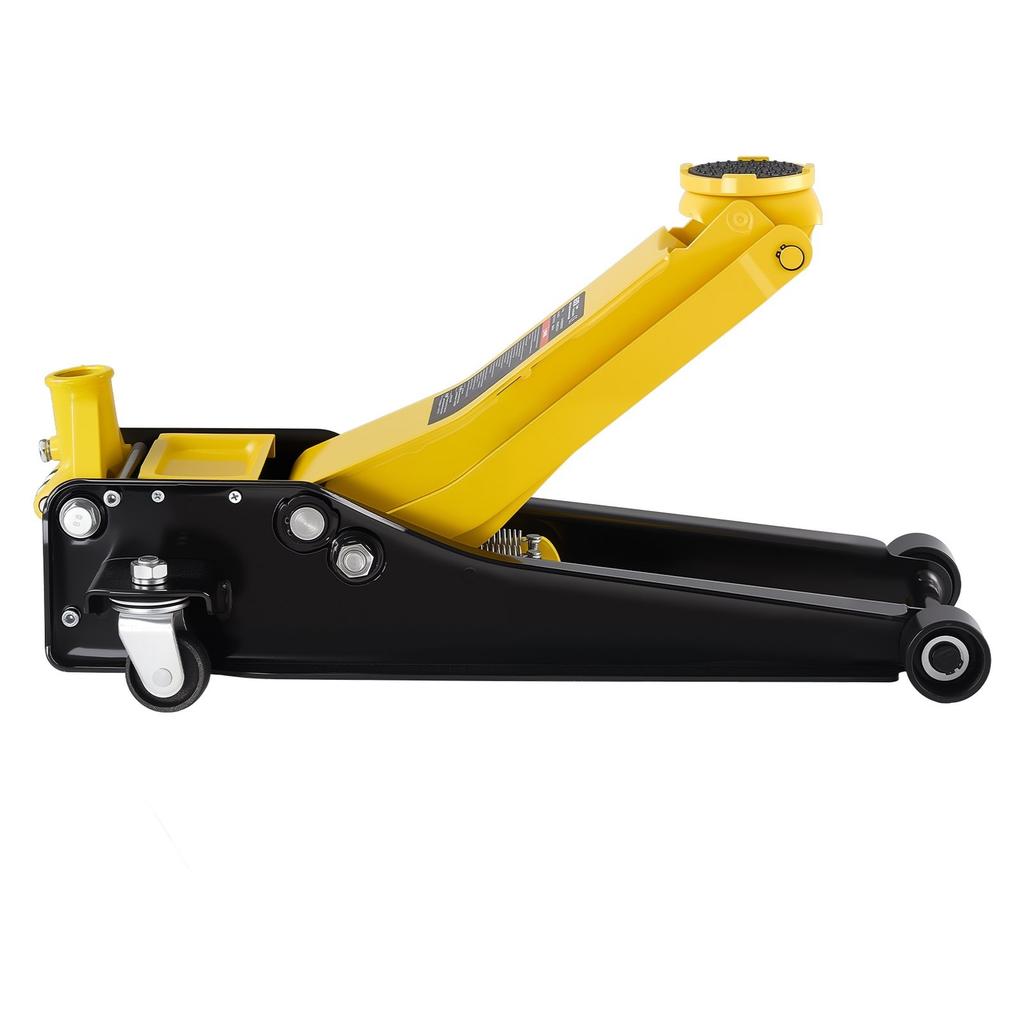 Low Profile Floor Jack, 3 Ton Capacity, Steel Racing Floor Jack with Dual Pistons Quick Lift Pump, Hydraulic Trolley Car Lift for Sports Cars, Sedans,