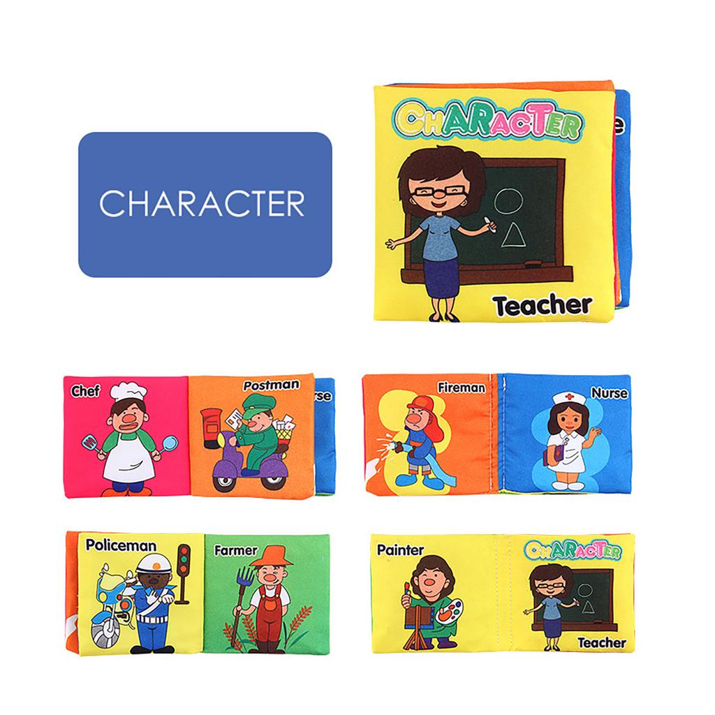 Soft Book Nontoxic Fabric Baby Cloth Books Early Education Toys 8 Page