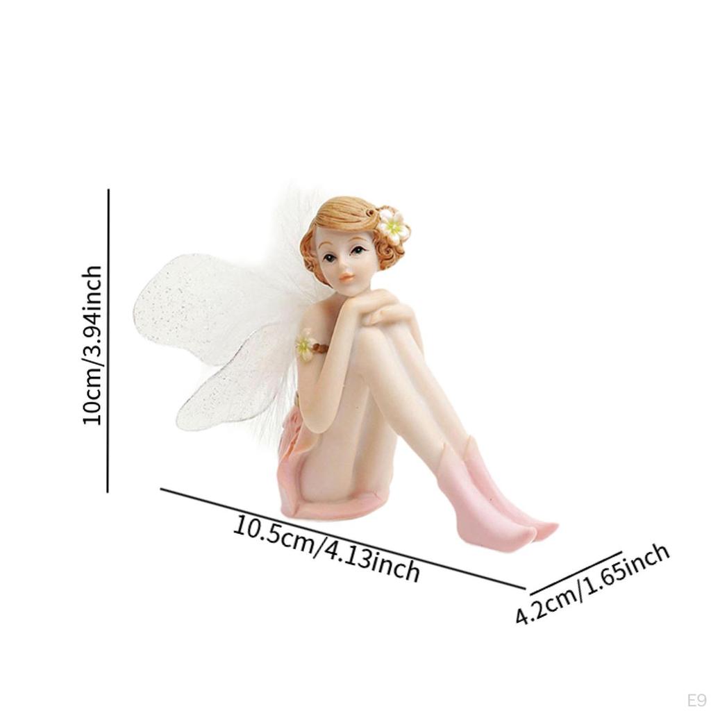 Figure Figurine Creative Desktop Ornament Resin Hand Painted Sculpture Girl Statue for House