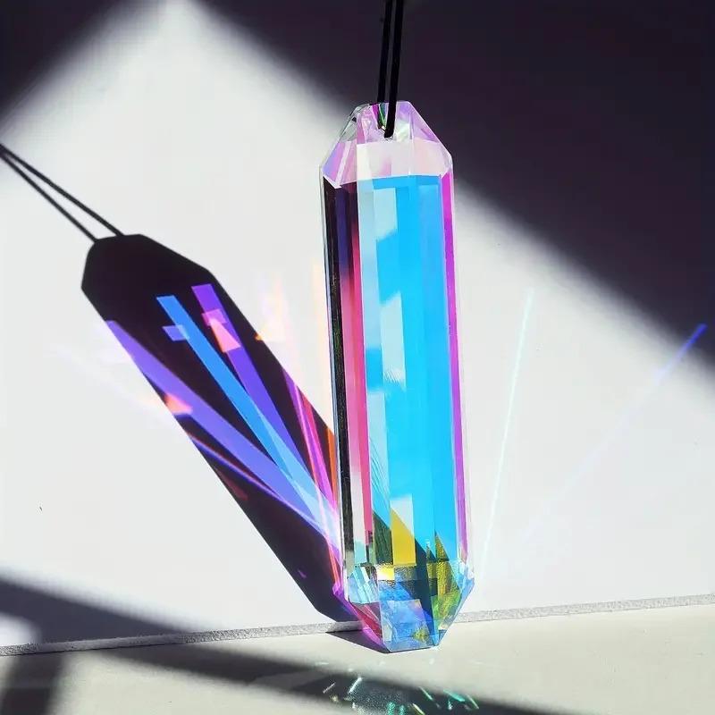 2 Stück Sonnenfänger Fensterprisma Anhänger, Kristall Regenbogen Herstellung Garten Hängeornament, Zuhause, Garten Kunst Dekoration