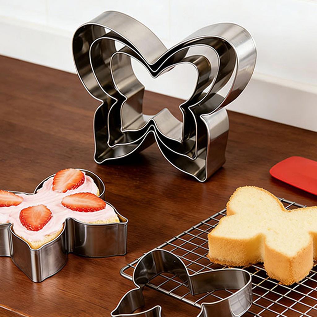 Butterfly Shape Cake Molds Fondant Cookie Fondant Cutter Stainless Steel Mousse Rrings for DIY Dessert Baking Supplies