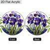 Acrylic Purple Iris Flowers Suncatcher, Stained Glass Effect Window Hanging Ornament for Garden & Flower Lover Gifts