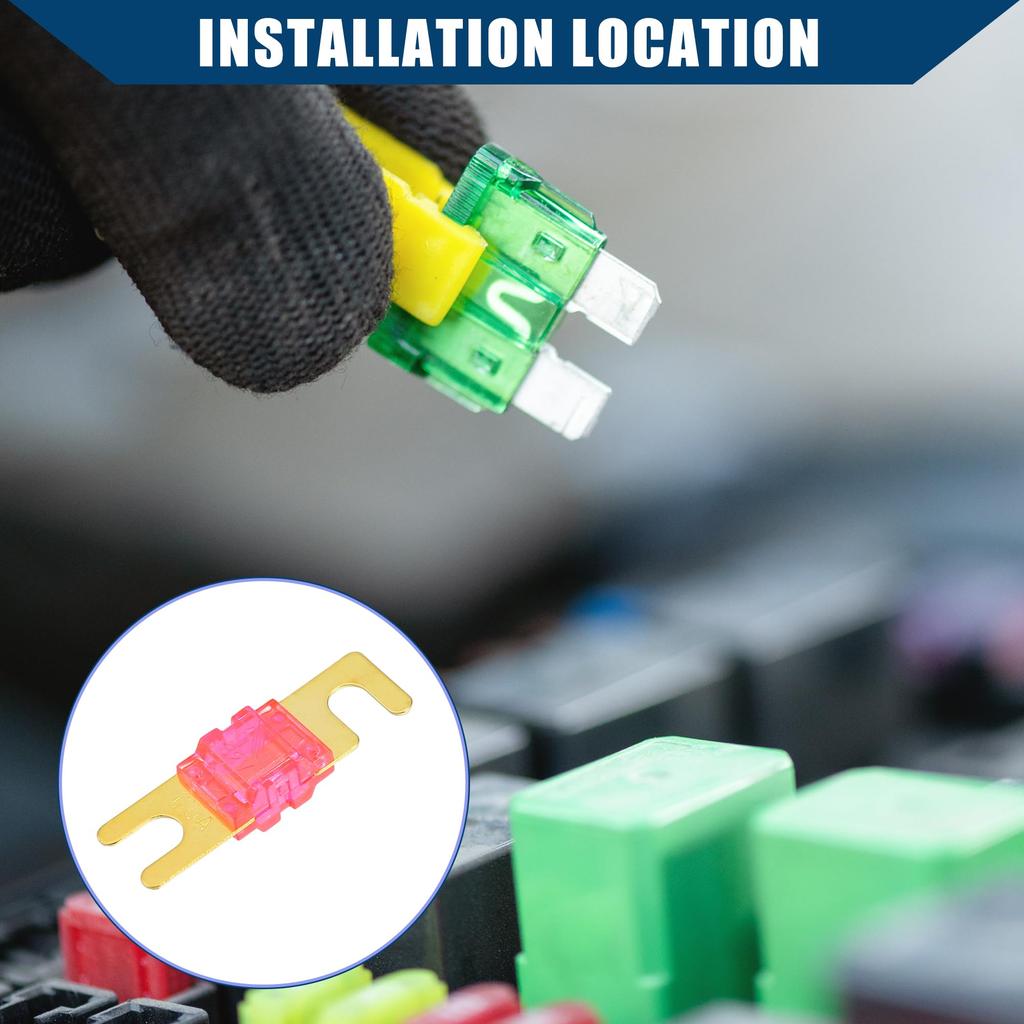 Hihaha Mini ANL Fuse 125A / Car Audio CD Fuse / Durable / Set of 5 Golden Cherry