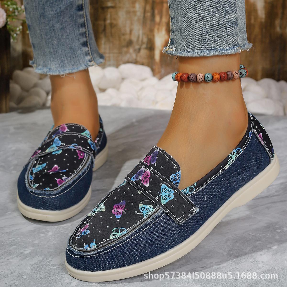 

Large size single shoes women s 2025 autumn new women s shoes flat casual shoes women s one-pedal small fragrant love 36 королівський синій колір