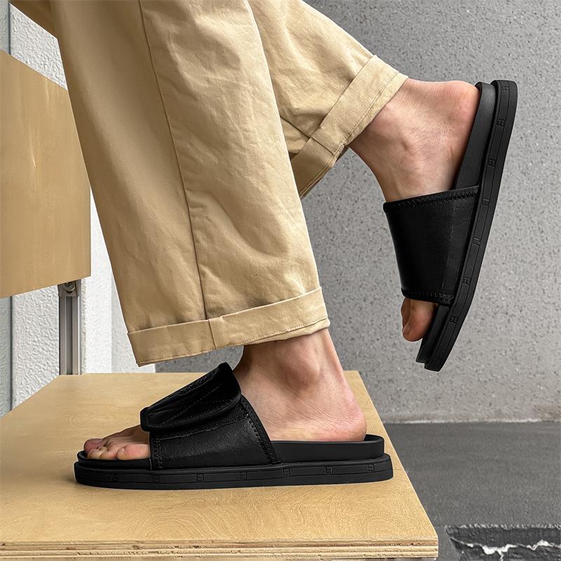 Internet celebrity trend slippers men's wear 2025 new high-end one-word versatile beach shoes 371265-J