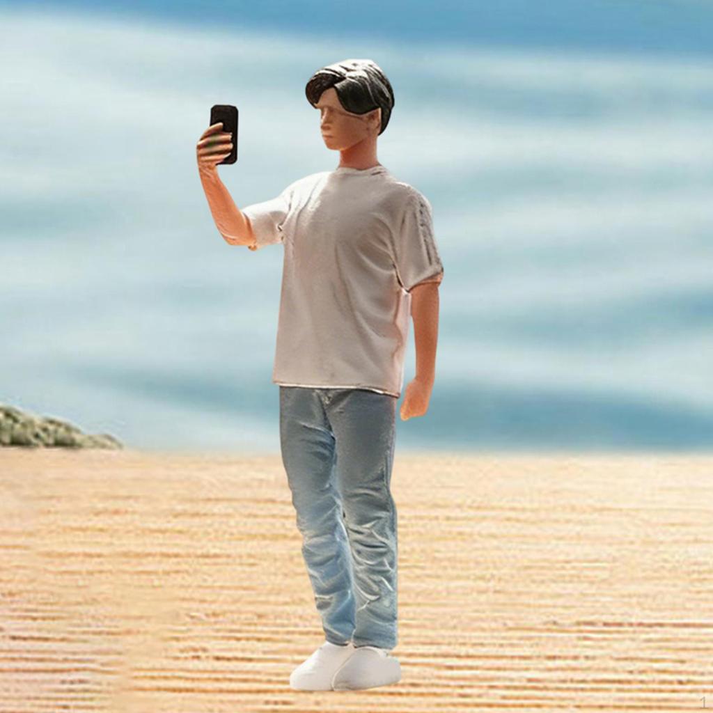 1:64 Scale Boy Miniature Figure People Figurine Collections Mini Model Sand Table Decor