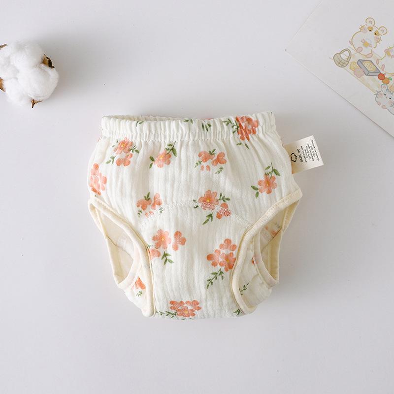Korean Style Winged Baby Gauze Pull-up Pants: Pure Cotton Diaper Cover & Training Pants