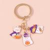 Cute Enamel Halloween Keychain Ghost Bat Pumpkin Keyring Pendants for Car Keyholder Handbag Decor DIY Halloween Jewelry Gifts