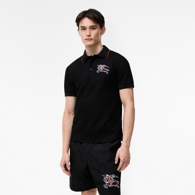 Burberry Men's Heart Shield Knight Emblem Cotton Polo Shirt