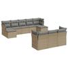 VidaXL Salon de Jardin avec Coussins 10 pcs, Canapés avec Pieds Réglables, Ensemble de Meubles d'Extérieur Patio Terrasse, 3250168
