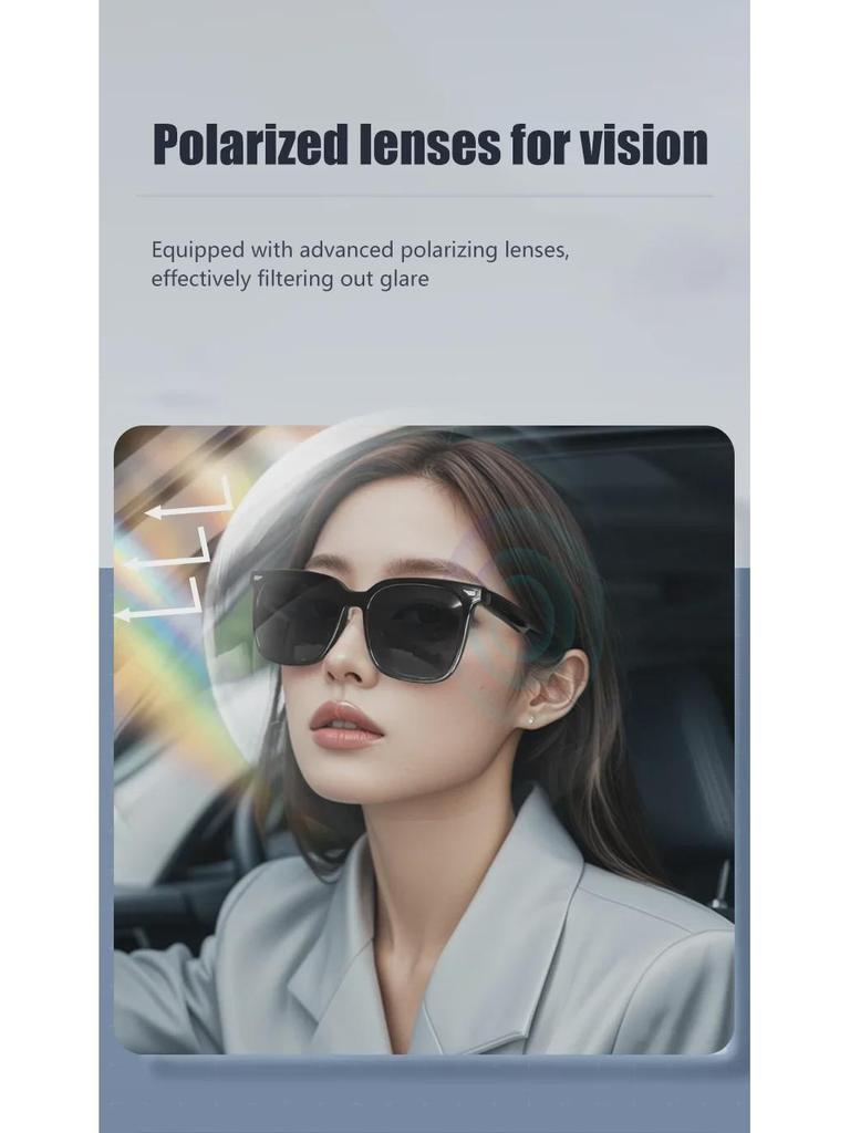 GS01 Bluetooth Smart Glasses: UV-geschützte, polarisierte Brille für Musik, Anrufe, Autofahren & Navigation
