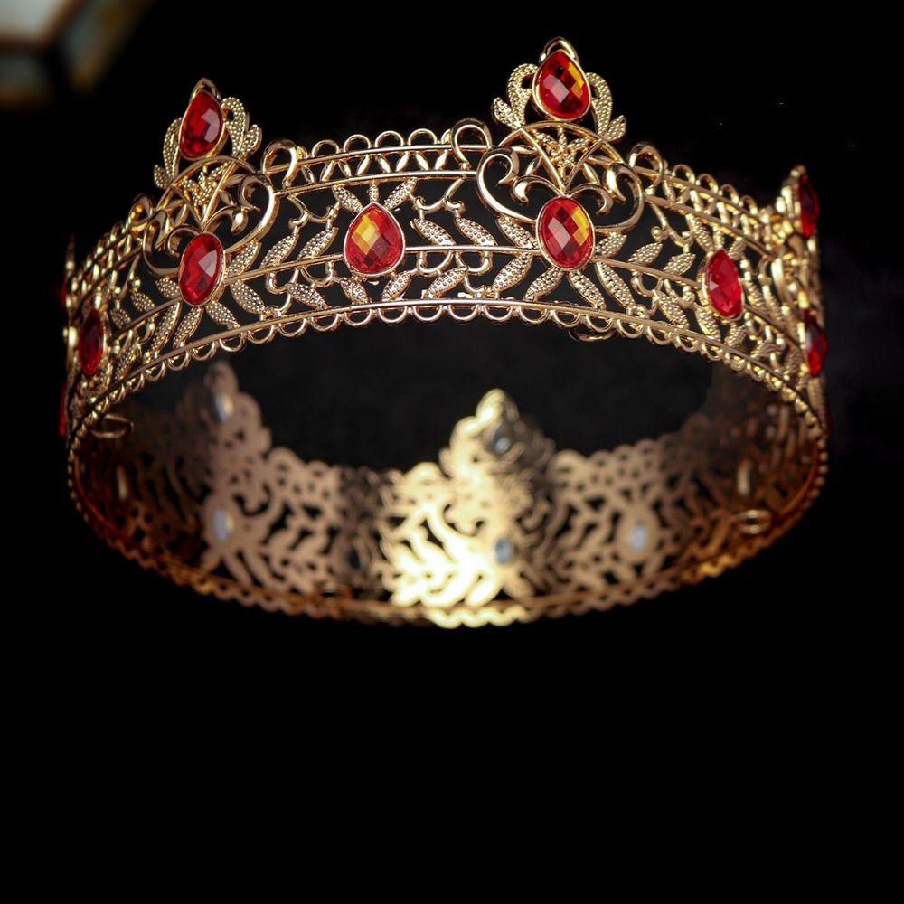 Hair Ornaments Baroque Crown Shiny Princess Tiara Elegant Rhinestone Crown Man