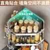 Stainless Steel Corner Kitchen Organizer Rack With Spice Holder Knife Slot No-Drill Multi-Functional Storage Shelf