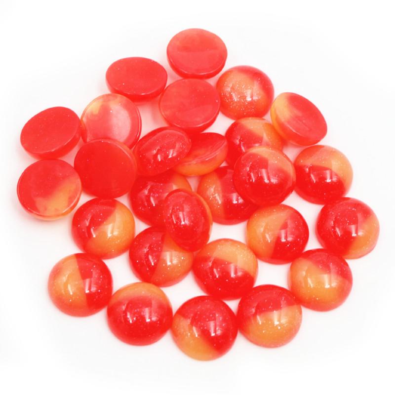 New Fashion 40pcs 12mm Mix Colorful Candy Color Crystal jelly series Flat back Resin Cabochons Cameo