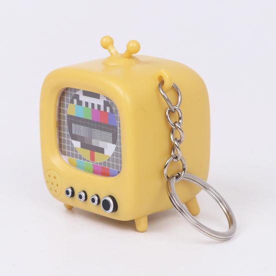 Chaveiro Micro TV Retrô Tela Luminosa Design Vintage Chaveiro com Efeitos Sonoros Clássicos Acessórios para Mochila