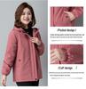 2025 New Plus Size Mid-Length Autumn Winter Velvet Coat for Middle-Aged & Elderly Women - Fashionable Casual Cotton-Padded Jacket
