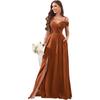 1011 new evening dress European and American bridesmaid dress suspender long dress solid color banquet evening dress