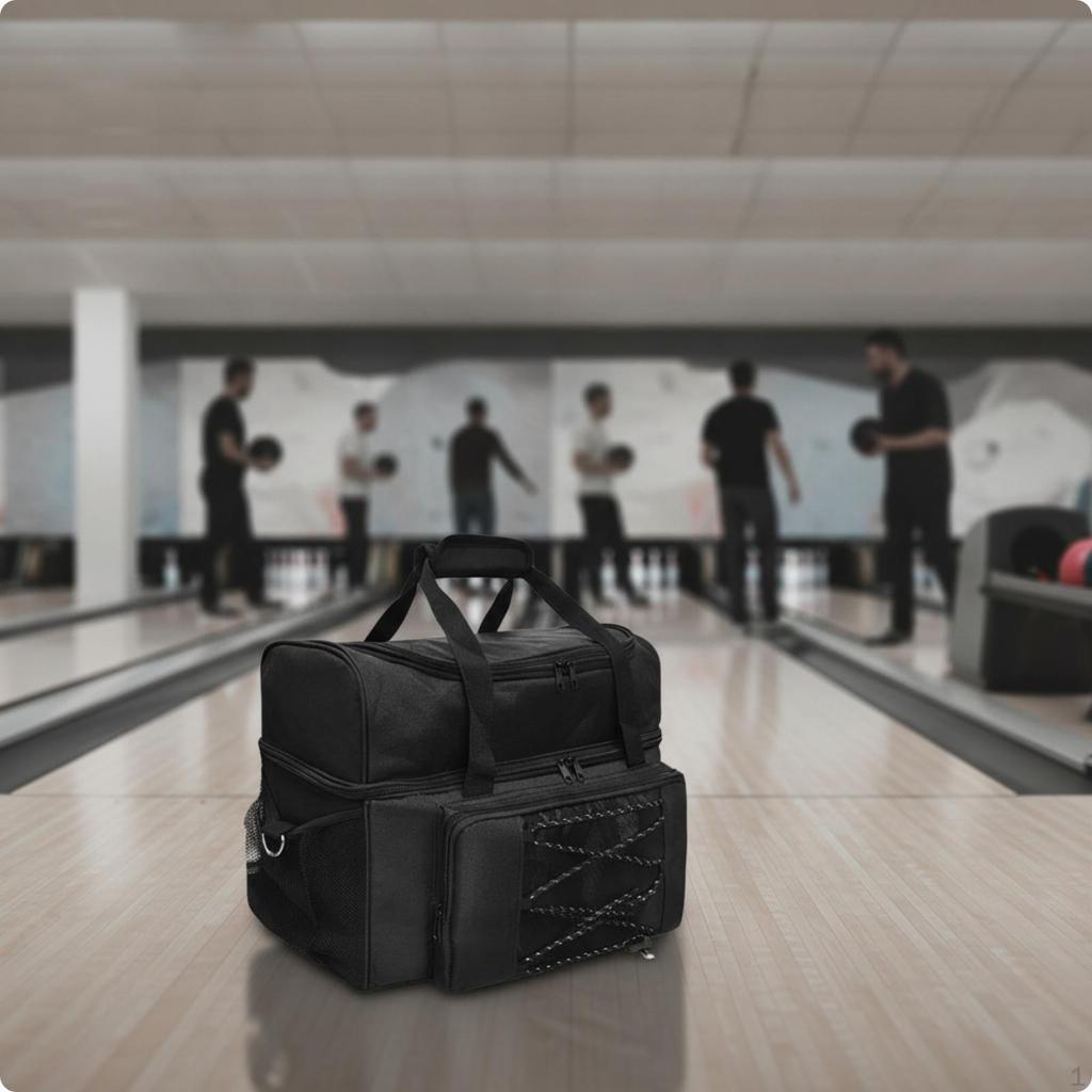Bowling Bag with Shoe Compartment Smooth Zipper Duffel Padded for Bowlers, Athletes,