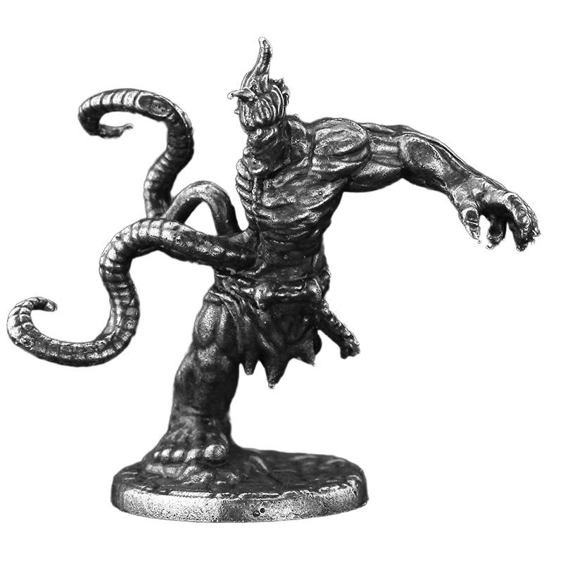 White Brass Demon Warrior Miniatures | Metal Figurines Tabletop War Game Chess Pieces Collection Gift
