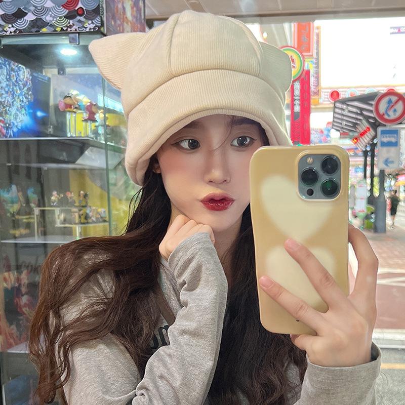 Versatile Style Hat Cats Ear Womens Sunshade Short Brim Hatscaps Fisherman