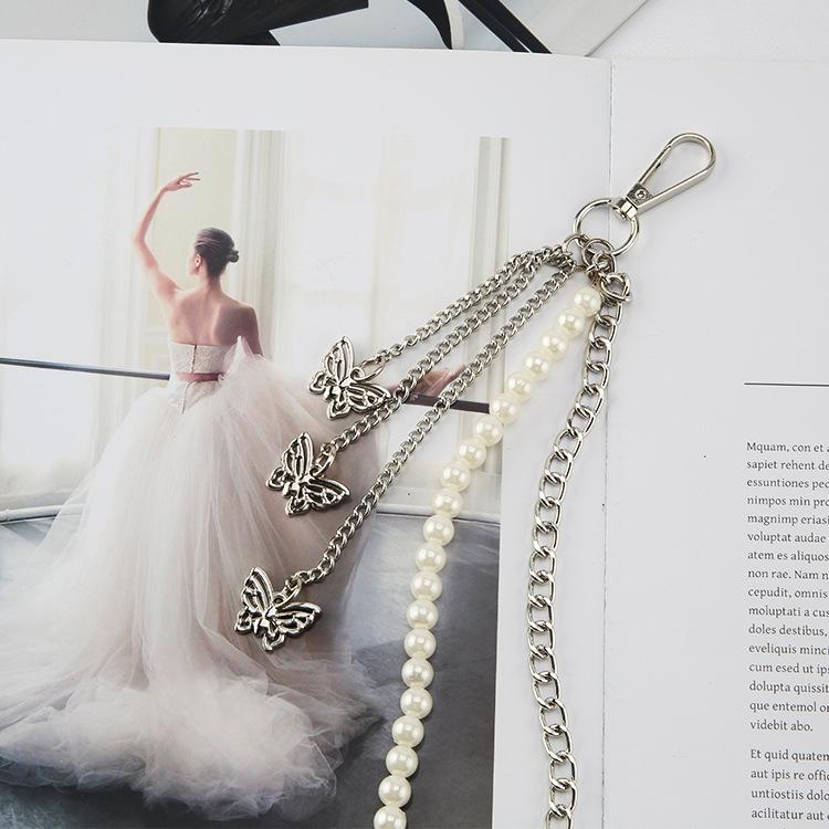 Pearl Butterfly Trouser Chain Belt Women'S Cool Pants Hanging Chain Personalized Decorative Accessories Jk Skirt Waist Chain Pendant