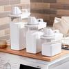 Dispenser ermetico per detersivo per bucato, contenitore per polvere, contenitore trasparente per detersivo in polvere, con barattolo di coperchio