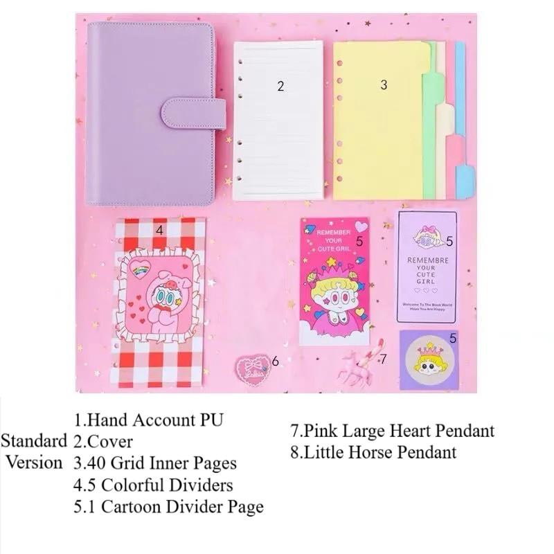 Fairy Instagram Style Hand Account Book Set Cute Macaron Color Girlish Notebook Journal with Stickers and Decorative Accessories Perfect Gift for Girl