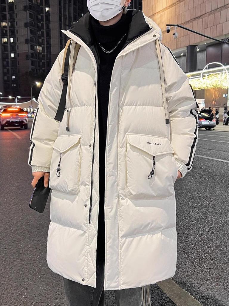 Men's Youth Mid-Length Down Jacket - Winter Thickened Coat for Junior and High School Students
