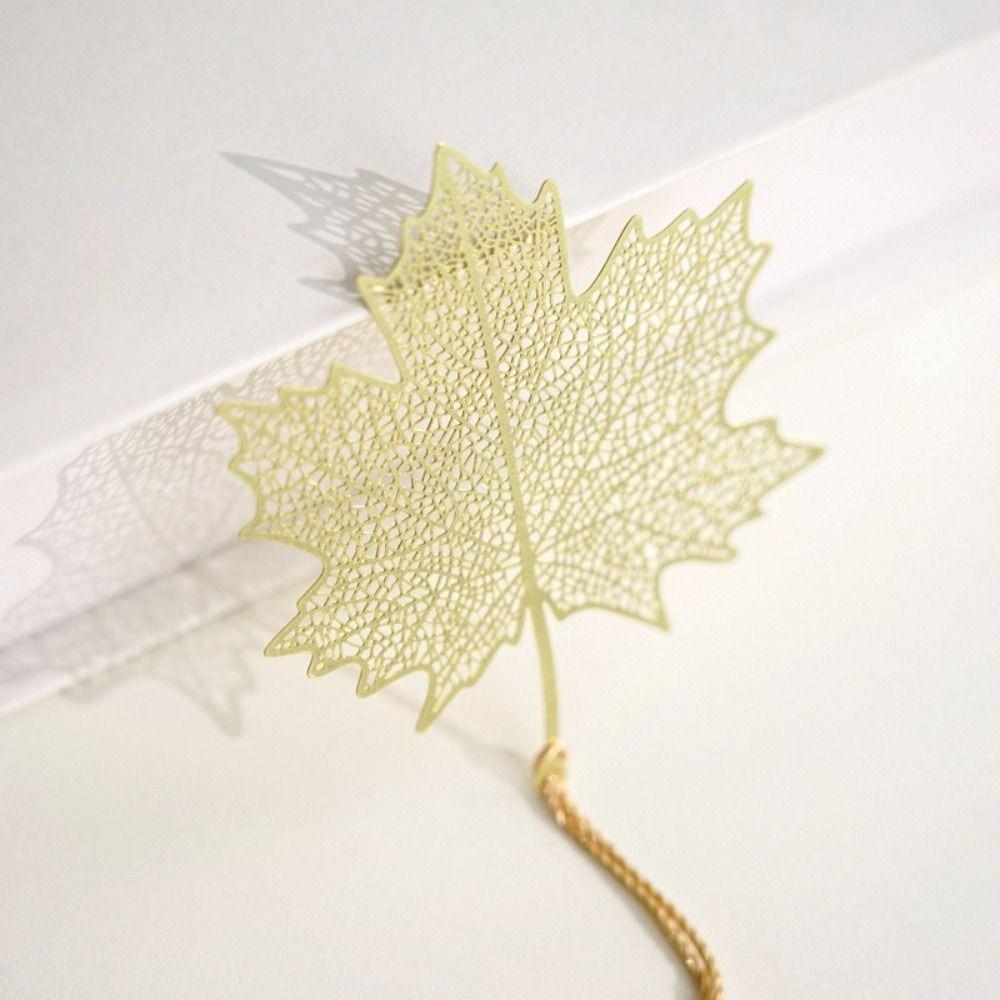 Leaf Vein Metal Bookmark Lotus Flower Book Clip Classical Hollowed Out Bookmark  Student Stationery