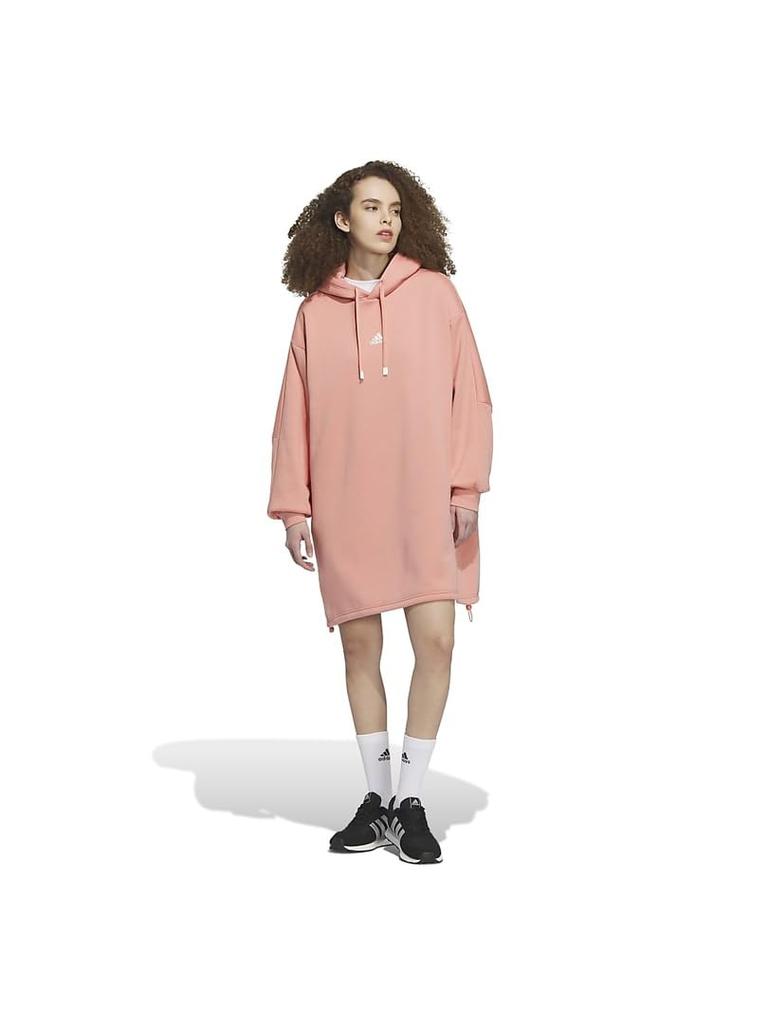 Adidas Wonder Clay Dress Wording Fleece Hooded IEH70 Women's (IK9889) J/S, Loose-Fit Tunic,