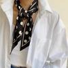 Fashion Print Hair Ribbon Scarf Women Neck Tie Bag Scarfs Satin Silk Skinny Headscarves Ladies Foulard Floral Bands  New