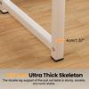 40 Inch Computer Desk, Wood Modern Simple Style Gaming Desk for Home Office, Student Study Writing Table with Metal
