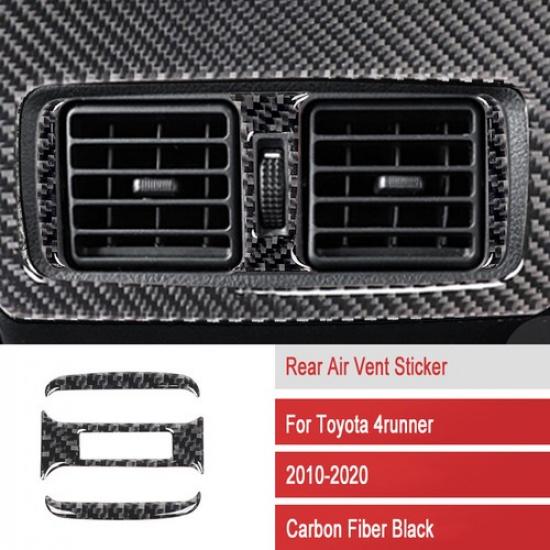 Carbon Fiber Rear Console Air Vent Cover Trim Bezel For Toyota 4Runner 2010-