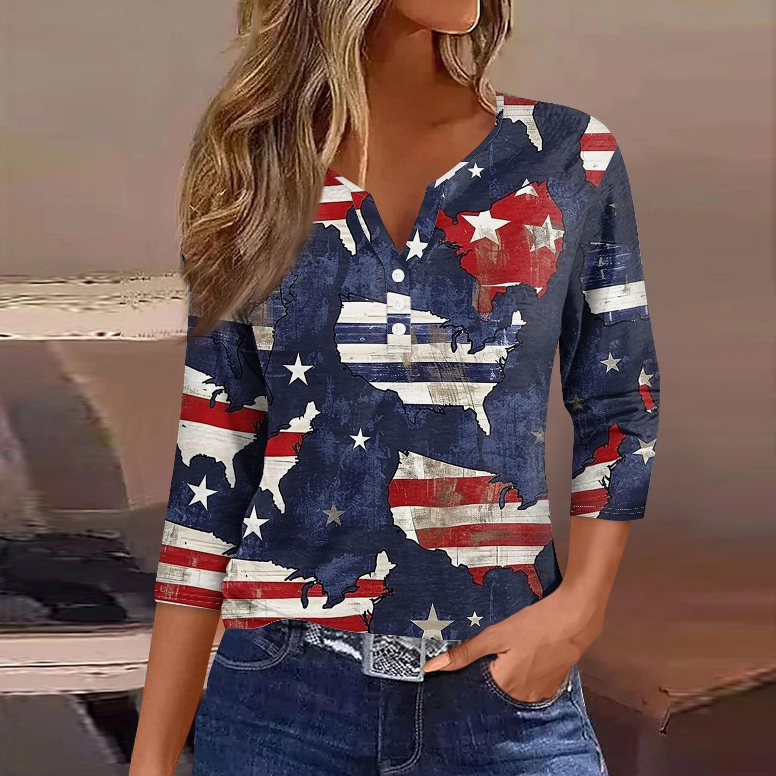 

Женская футболка с короткими рукавами и принтом «День независимости» L