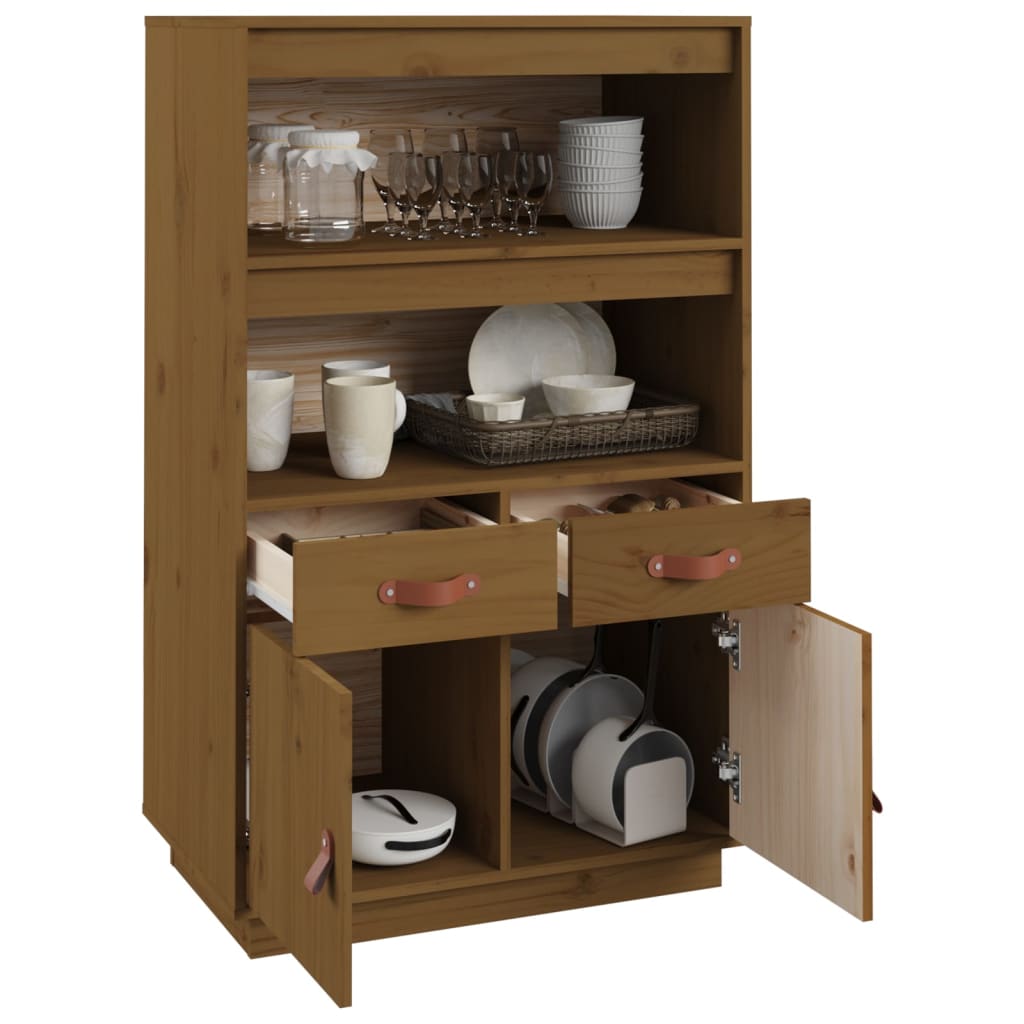 Vidaxl Sideboard, Honey Brown, 67X40X108.5 Cm, Solid Pine Wood