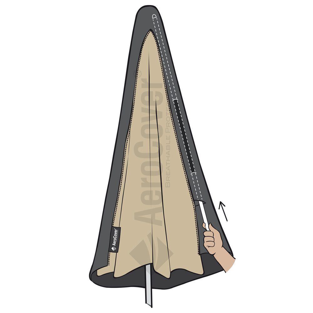 Garden Umbrella Cover 7972 Ø85X250 Aerocover Anthracite Homms