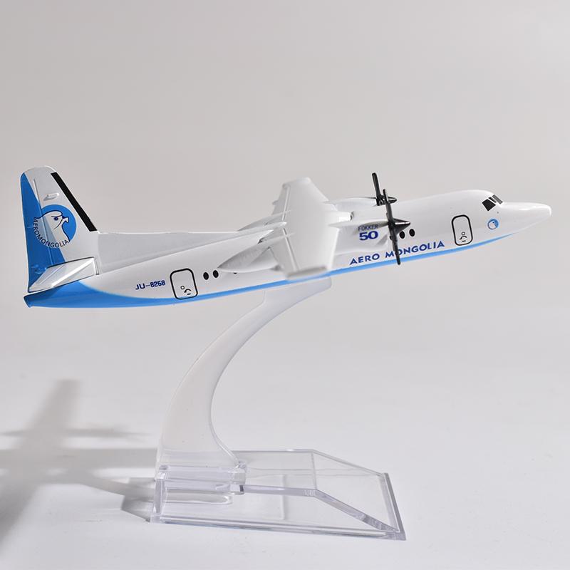 Jason Tutu 16cm  Aero Mongolia Fokker F50 Airplane Erj145 Airways Airplane Model Plane Diecast Metal 1/400 Scale Planes