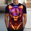 Printed Men's T-shirt Summer Casual T-shirt Animal Pattern Top Harajuku Short Sleeved Shirt