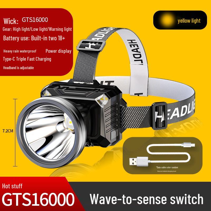 Rechargeable High Power Headlamp: Super Bright White Laser with Long Battery Life and Durability for Outdoor and Mining Use.