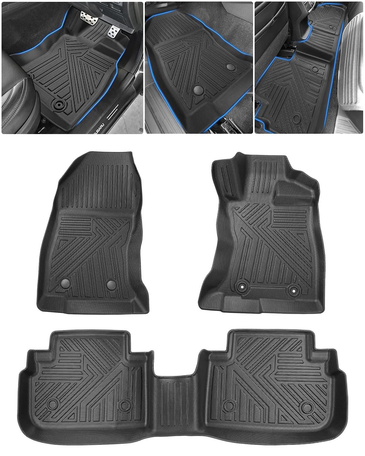 

Cartist 3D Коврики для пола для Subaru Forester SK 3D Автомобильный пол 3D Второй ряд Водонепроницаемый Коврик для пола для Forester SK5 TPE Индивидуальный Легкий Защитный Автомобильный Набор чёрный