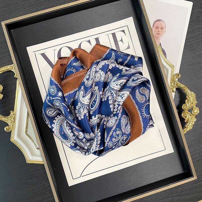 Mulberry Silk Small Square Scarf Women's Versatile Printed Silk Scarf High-end Headband Scarf French Scarf Spring and Summer New