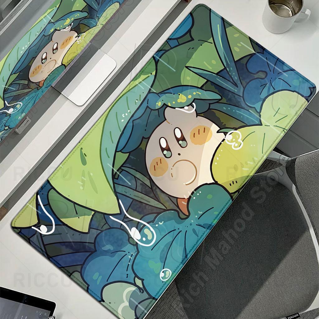 Tappetini per Mouse Laptop Esteso Pad Protettivo Tavolo da Gioco per Computer Tappetino da Scrivania Cartone Animato K-Kirby Accessori PC Tastiera Grande Antiscivolo Tappetino da Scrivania