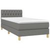 3140818 vidaXL Lit à sommier tapissier et matelas Gris foncé 90x190 cm Tissu