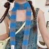 Versatile Decorative Scarf Korean Style Slim Long Striped Plush Scarf Women's Autumn and Winter Commuting